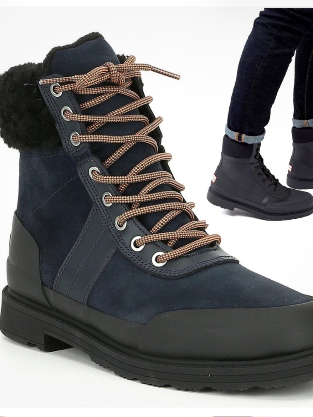 HUNTER women’s Insulated COMMANDO Shearling Cold Weather Snow Boots size size 9